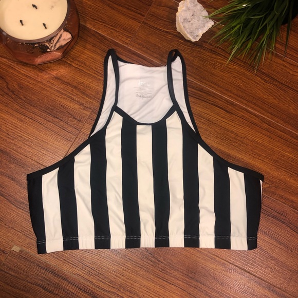 ✨SKINNY DIP BLACK AND WHITE STRIPED HALTER BIKINI✨ - Picture 2 of 3